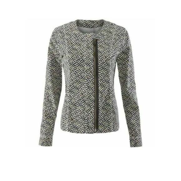 Cabi Cliffside Moto Jacket #5099 Black Graphic Print M - Picture 2 of 8